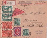 1920-07-01 DR NN-Ebf aus Saulgau nach Kirchheimbolanden m. Ank auf Rs - - &euro;15,-