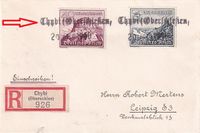 Deutsches Reich 1930 Ebf nach Leipzig aus Chybi (Oberschlesien) Notstempel €19,95