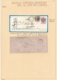 1863 GB-IRELAND -INDIA - Redirected mail