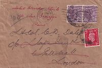 1938-09-04 India-GB-France - Redirected Mail with arr Paris canc on reverse - &euro;22,50