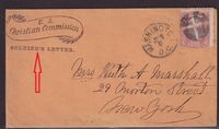 1862-06-09 ref USA U.S Christian Comm. SOLDIERS LETTER env brg 3c from Washington to NY &euro;150.-