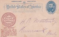 USA 1 c PS with numismatic guide, early advertisement on front and reverse €55.-