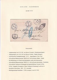 1901 Unpaid post card from Denver, Colorado to Stockholm; various taxations and transit cancellations, including Swedish TPO's like 