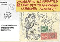 Illustrated Underpaid Mail from USA to Guernsey, Channel Islands